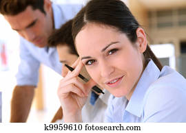 Students in business training