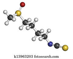 Sulforaphane broccoli and Brussels sprouts molecule, chemical st Sulforaphane broccoli and Brussels sprouts molecule, chemical st