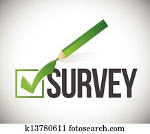 survey checkmark and pencil illustration survey checkmark and pencil illustration
