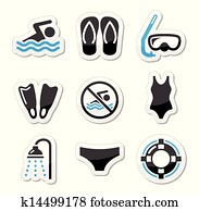 svømning, scuba dykke, sport, iconerne