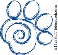 Swirly paw print logo vector Swirly paw print logo vector