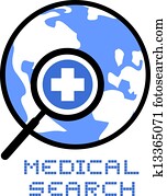 symbol, medizinische, durchsuchung