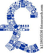 Symbol of british currency