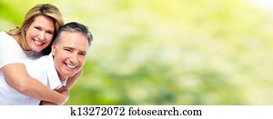 szczęśliwy, senior, para.