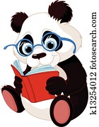 söt, panda, utbildning