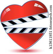 tablero de la chapaleta, con, corazón, .vector