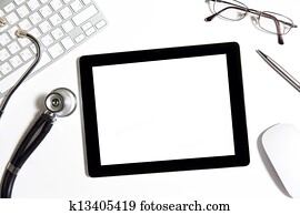 tablet on the table of doctor