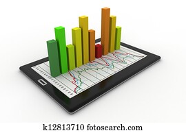 Tablets with a bar graph Tablets with a bar graph