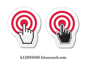 Target with cursor hand vector icon