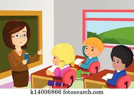 Teacher and students in classroom Teacher and students in classroom