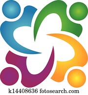 Teamwork people business group logo