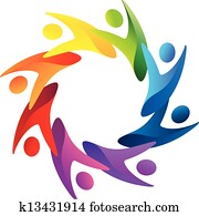 Teamwork people helping logo vector Teamwork people helping logo vector