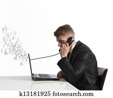 teléfono, y, voz, encima, ip