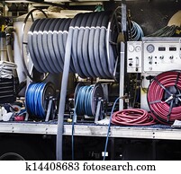 teppichreinigung, ausrüstung, in, kleintransport