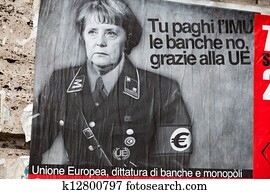 the poster on one of walls in Rome the poster on one of walls in Rome