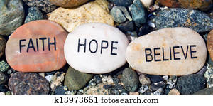 three positive affirmation stones.