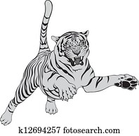 Clip Art of Cute white tiger cub k3886568 - Search Clipart ...