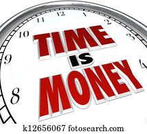 Time is Money Saying Quote Words on Clock