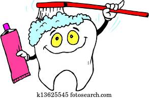 Tooth and toothbrush Tooth and toothbrush