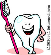 Tooth and toothbrush Tooth and toothbrush