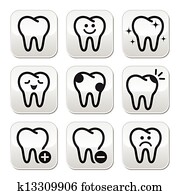Tooth , teeth vector buttons set Tooth , teeth vector buttons set