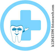 tooth with dental clinic sign