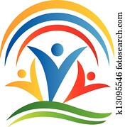 trabajo en equipo, gente, conexiones, logotipo