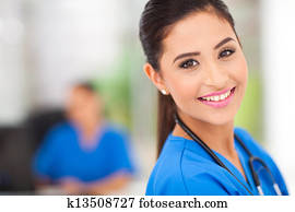 trabalhador médico, em, escritório