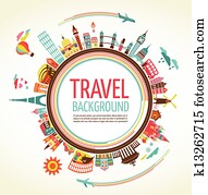 Travel and tourism vector background Travel and tourism vector background