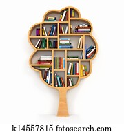 Tree of knowledge. Bookshelf on white background. Tree of knowledge. Bookshelf on white background.