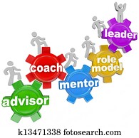 treinador, conselheiro, mentor, guiando, tu, para, alcance, metas