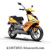 Trendy orange scooter close up Trendy orange scooter close up