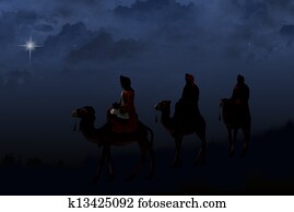 trois hommes sages, à, étoile