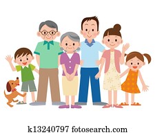 três família geração