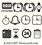 uhr, und, timen ikon uhr, und, timen ikon