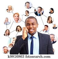 un, grupo de las personas, hablar teléfono