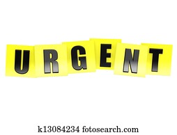 Urgent in yellow note Urgent in yellow note