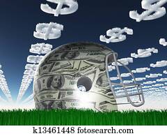 US Currency Helmet on Grass