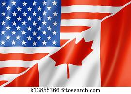 USA and Canada flag