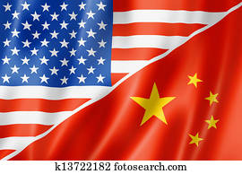 USA and China flag USA and China flag