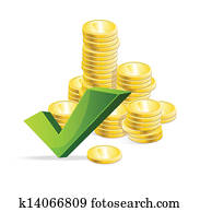 vector, coins, kaudze, un, apstādināt, atzīme