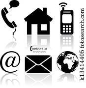 Vector contact icons Vector contact icons