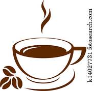 Vector icon of coffee cup Vector icon of coffee cup