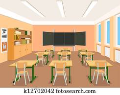 Vector illustration of an empty classroom Vector illustration of an empty classroom