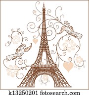 Vector illustration of Eiffel tower Vector illustration of Eiffel tower