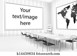 Vector illustration of empty meeting room or board room Vector illustration of empty meeting room or board room