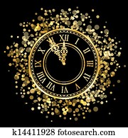 Vector shiny New Year Clock Vector shiny New Year Clock