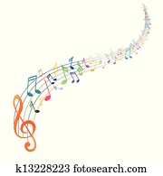 vektor, hintergrund, mit, musik merkt vektor, hintergrund, mit, musik merkt