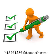 verde, lista de verificación, maniquí