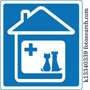 veterinārs, simbols, ar, īgnums, un, attiecīgā vietā